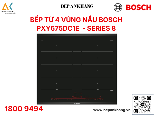 Bếp từ 4 vùng nấu Bosch Series 8 PXY675DC1E - Made in Spain